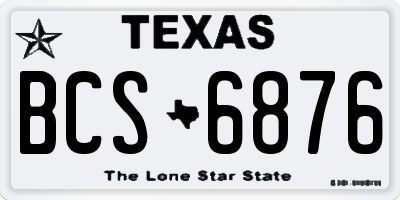 TX license plate BCS6876