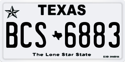 TX license plate BCS6883