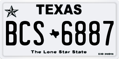 TX license plate BCS6887
