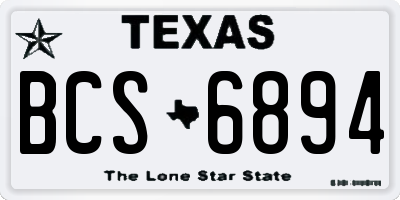 TX license plate BCS6894