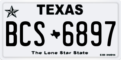 TX license plate BCS6897
