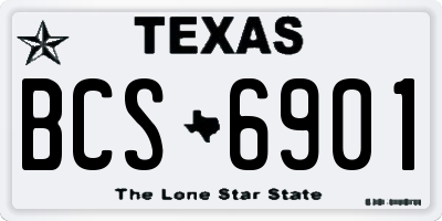 TX license plate BCS6901
