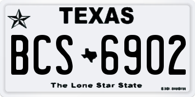 TX license plate BCS6902