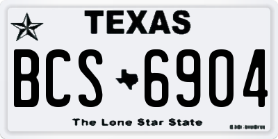 TX license plate BCS6904