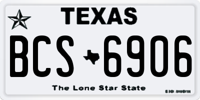 TX license plate BCS6906