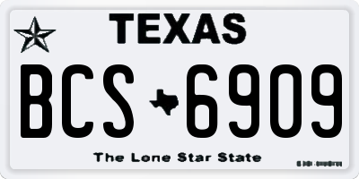 TX license plate BCS6909