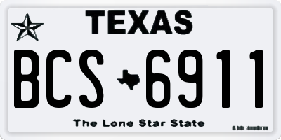 TX license plate BCS6911