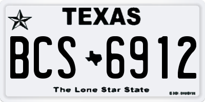 TX license plate BCS6912