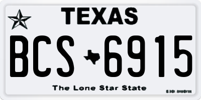 TX license plate BCS6915