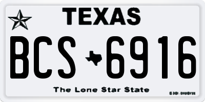 TX license plate BCS6916