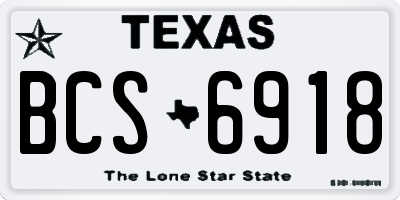 TX license plate BCS6918
