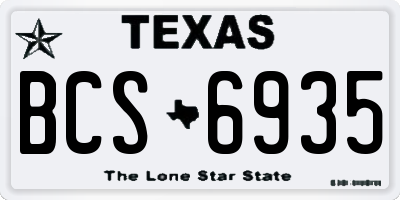 TX license plate BCS6935