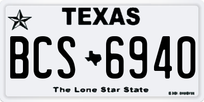 TX license plate BCS6940
