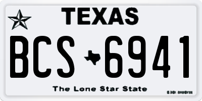 TX license plate BCS6941