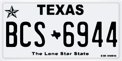TX license plate BCS6944