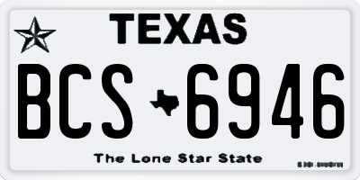 TX license plate BCS6946