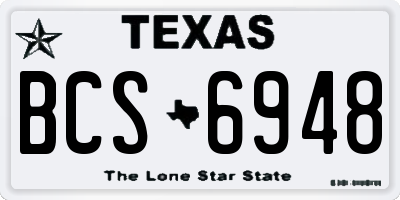 TX license plate BCS6948