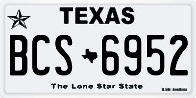 TX license plate BCS6952