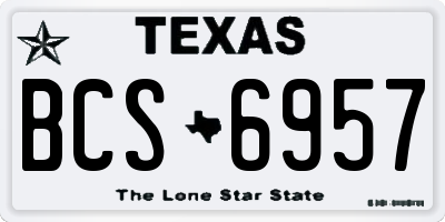 TX license plate BCS6957