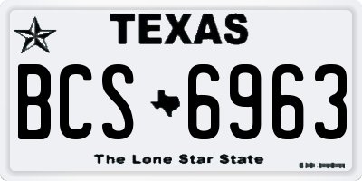 TX license plate BCS6963