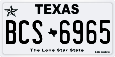 TX license plate BCS6965