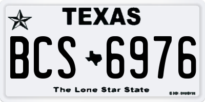 TX license plate BCS6976