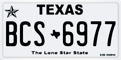 TX license plate BCS6977