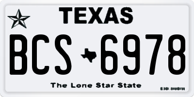 TX license plate BCS6978