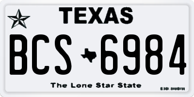 TX license plate BCS6984