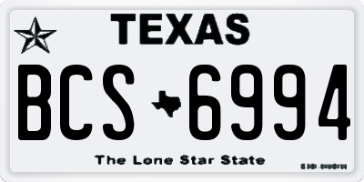 TX license plate BCS6994