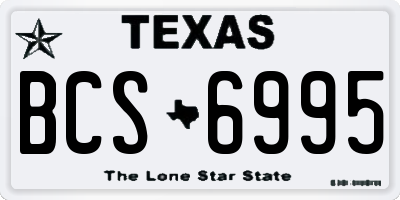 TX license plate BCS6995