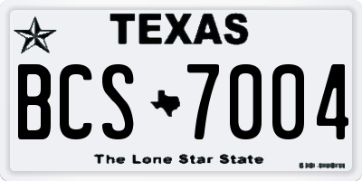 TX license plate BCS7004