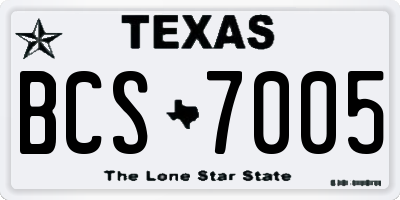 TX license plate BCS7005