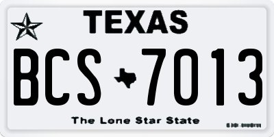 TX license plate BCS7013