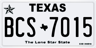 TX license plate BCS7015