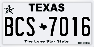 TX license plate BCS7016