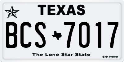 TX license plate BCS7017