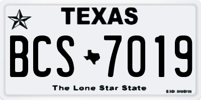 TX license plate BCS7019