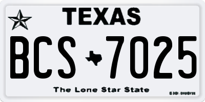 TX license plate BCS7025