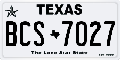TX license plate BCS7027