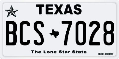 TX license plate BCS7028