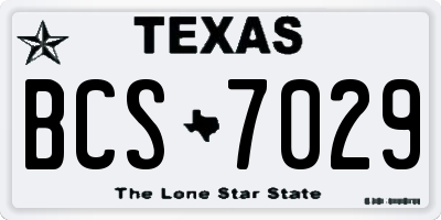 TX license plate BCS7029