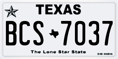 TX license plate BCS7037