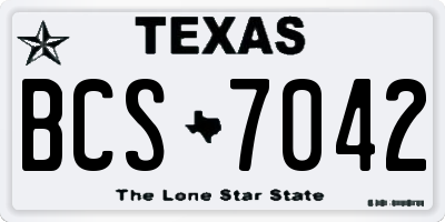 TX license plate BCS7042