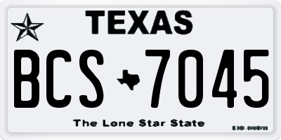 TX license plate BCS7045