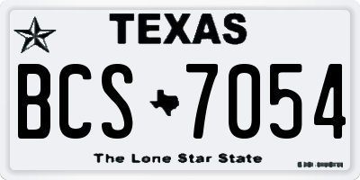 TX license plate BCS7054