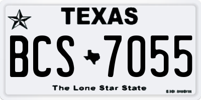 TX license plate BCS7055