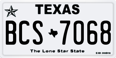 TX license plate BCS7068