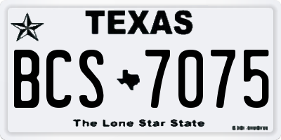 TX license plate BCS7075