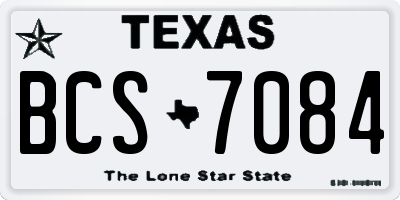 TX license plate BCS7084